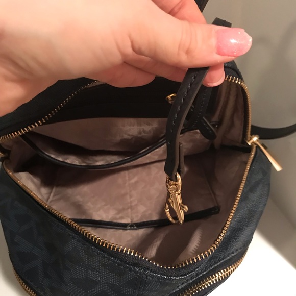 Michael Kors Signature Rhea Backpack, Navy - Picture 6 of 8